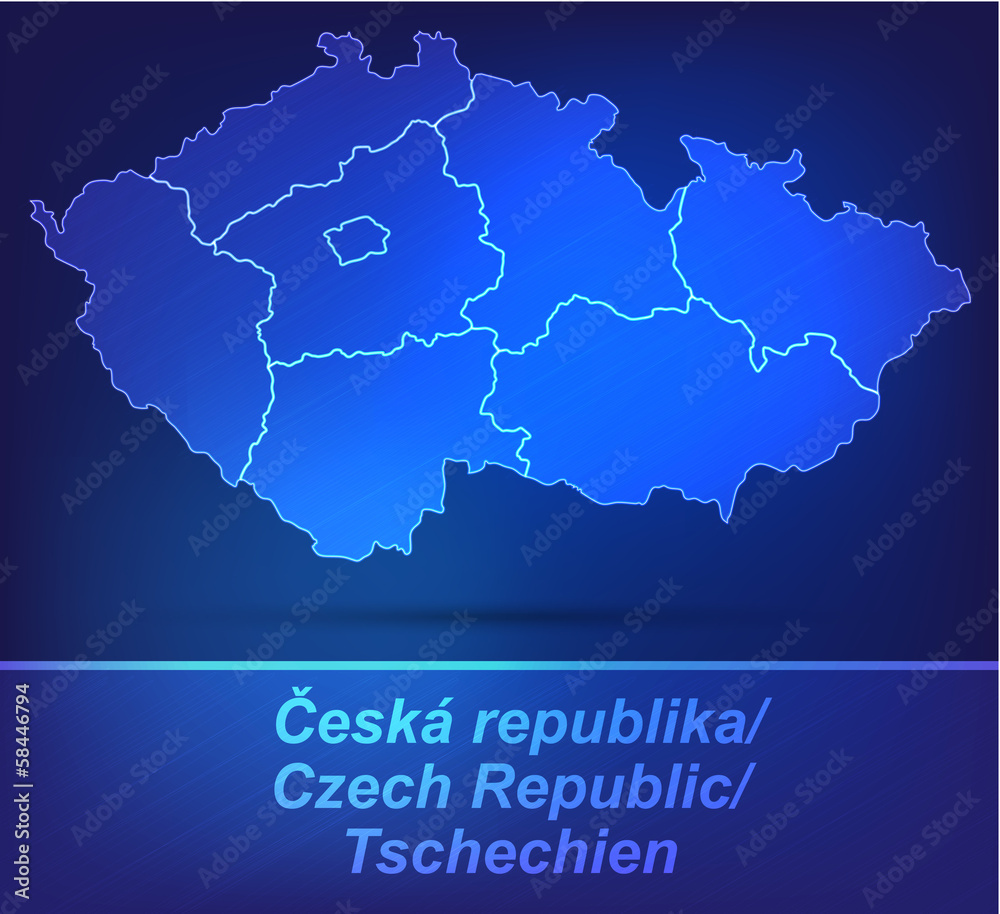 Tschechien mit Grenzen in einfarbig Scribble