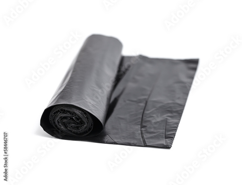 Roll of black trash bags