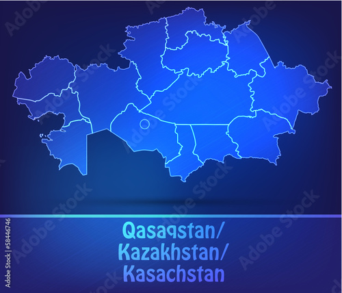 Kasachstan mit Grenzen in einfarbig Scribble