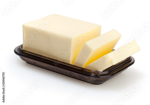 Butter isolated on white background with clipping path