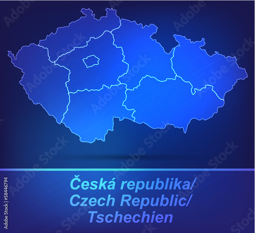 Tschechien mit Grenzen in einfarbig Scribble