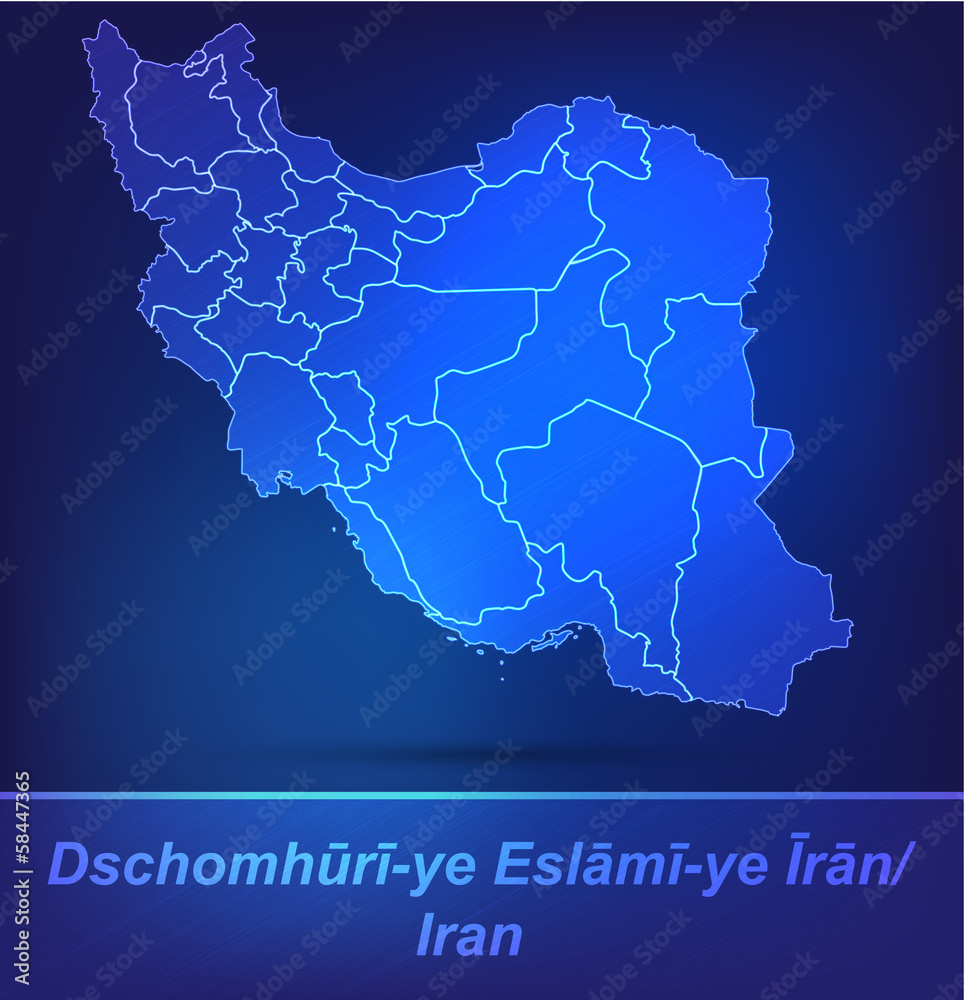 Iran mit Grenzen als scribble