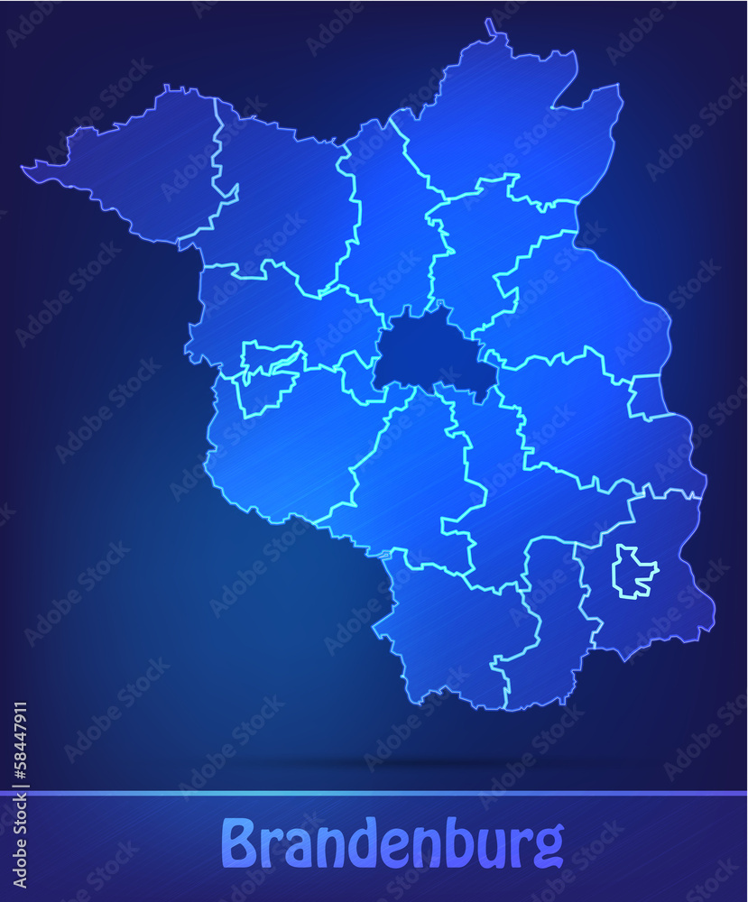 Obraz premium Brandenburg mit Grenzen in einfarbig Scribble