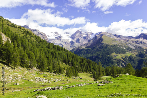 Panorama di montagna con Monte Rosa