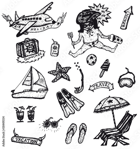 Doodle Holidays And Vacations Set