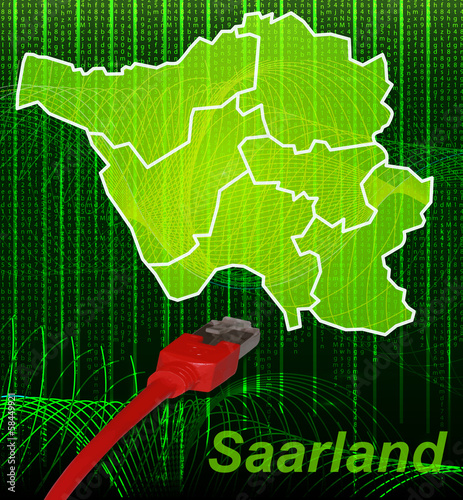 Saarland mit Grenzen in dem neuen Netzwerkdesign