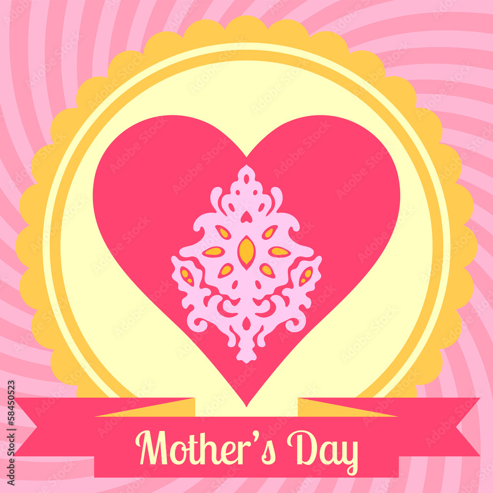 Mothers day card with heart