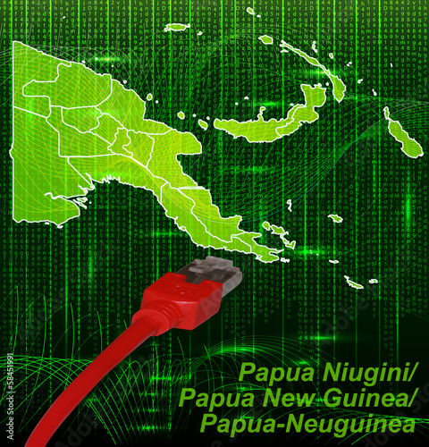 Papua-Neuguinea mit Grenzen im neuen Netzwerkdesign