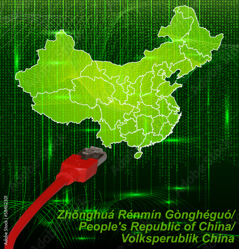 China mit Grenzen in dem neuen Netzwerkdesign