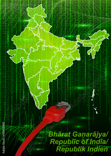 Indien mit Grenzen in dem neuen Netzwerkdesign