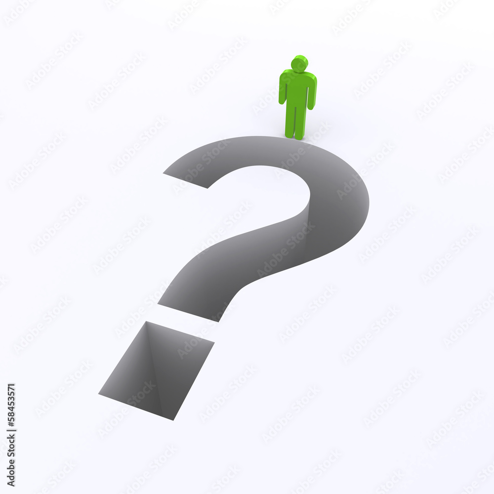 man and the question sign man and the question sign