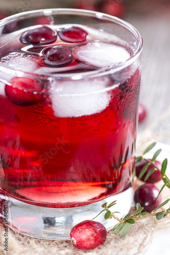 Glass with Cranberry Juice