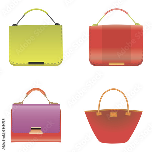 collection of fashionable women's bags