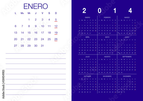 Spanish Calendar 2014