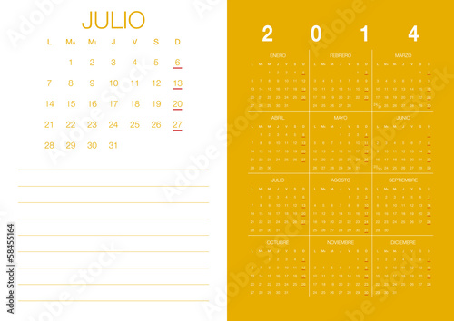 Spanish Calendar 2014