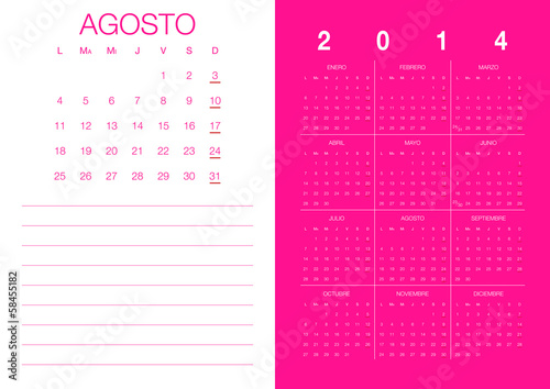 Spanish Calendar 2014