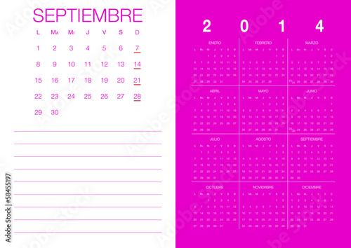 Spanish Calendar 2014