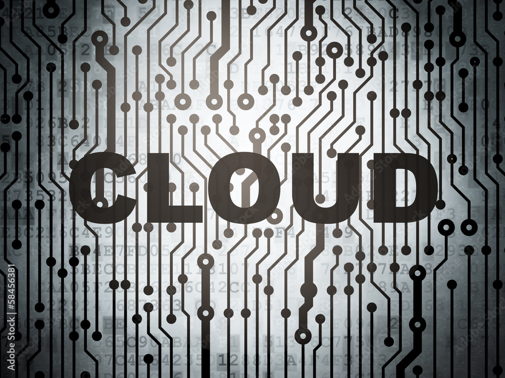 Cloud computing concept: circuit board with Cloud Cloud computing concept: circuit board with Cloud