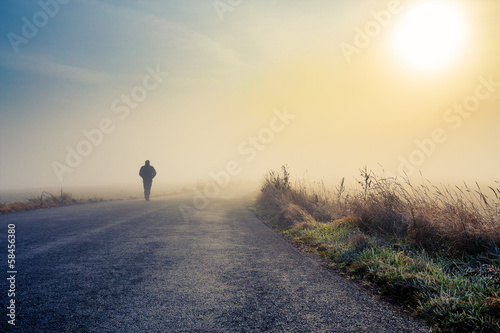 men silhouette in the fog © ArtushFoto