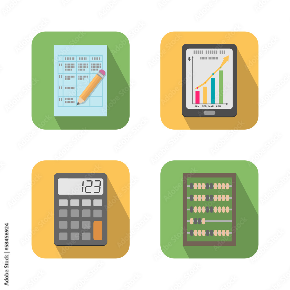 Set of financial business tools Set of financial business tools