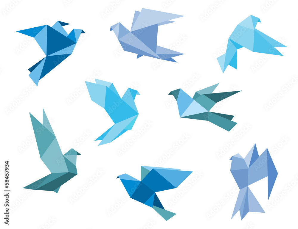 Paper pigeons and doves - obrazy, fototapety, plakaty 