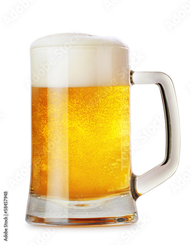 Glass mug with beer
