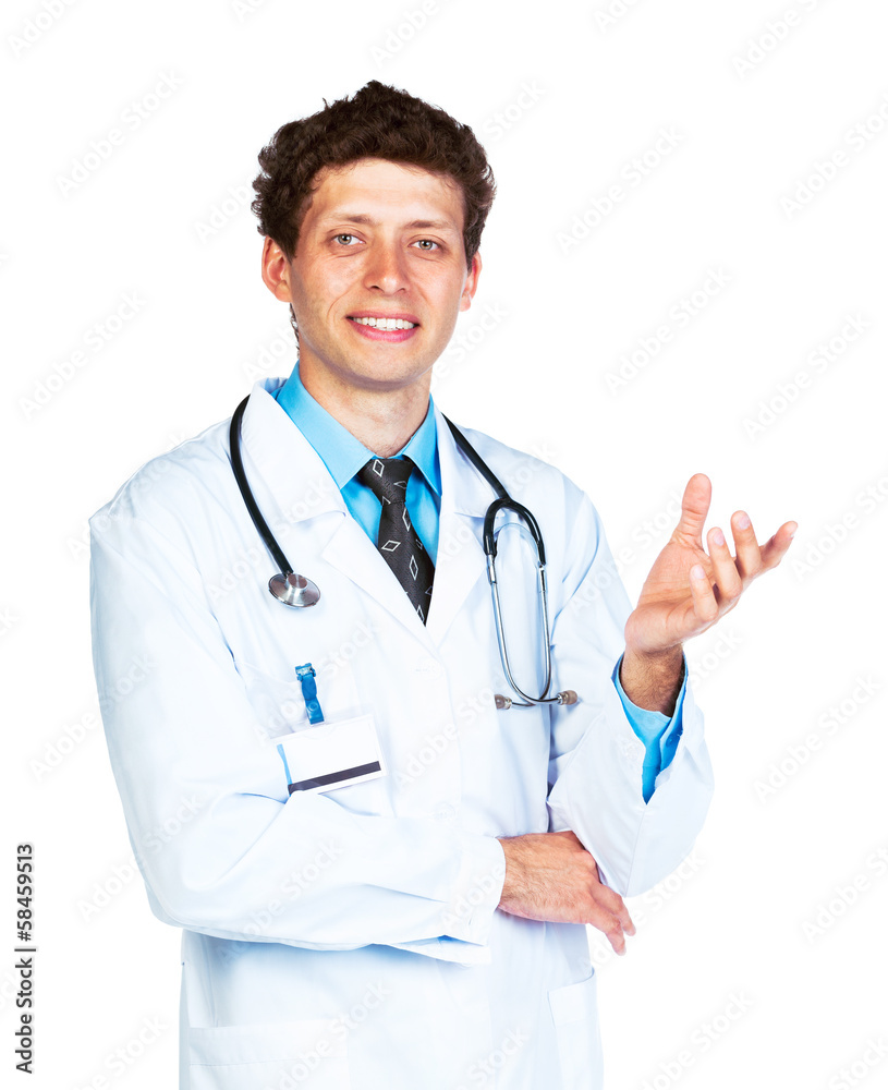 Portrait of the smiling doctor on a white Portrait of the smiling doctor on a white