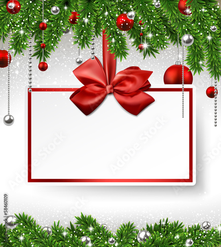 Christmas background with invitation card.