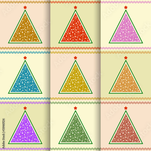 Set of stylized Christmas trees