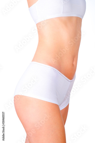Vászonkép Beautiful female body in white underwear