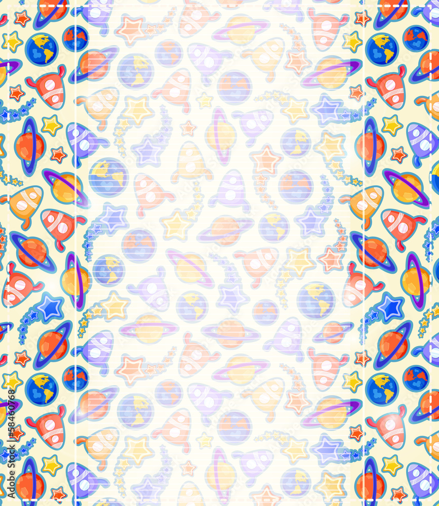 Cosmic Invitation Card with Space Ship Pattern Cosmic Invitation Card with Space Ship Pattern