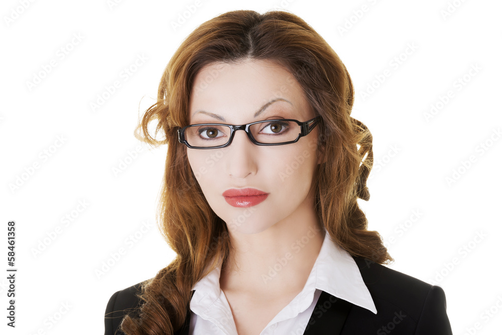 Portrait of attractive business woman in eye glasses. Portrait of attractive business woman in eye glasses.