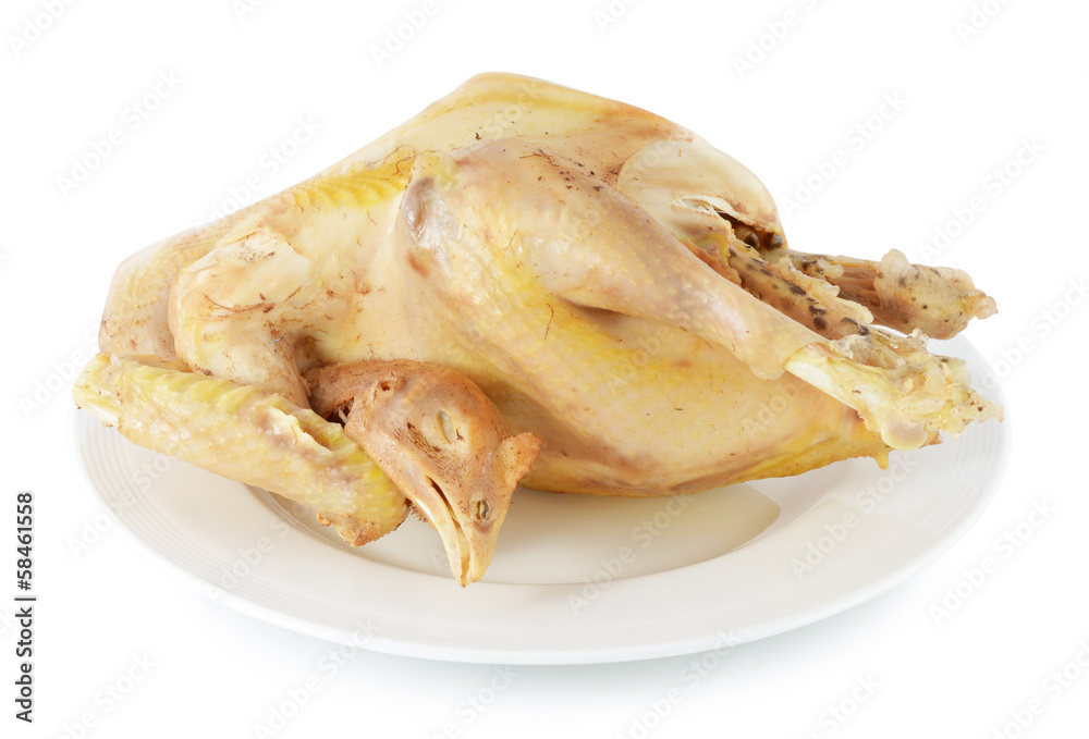 boiled chicken on a white background boiled chicken on a white background