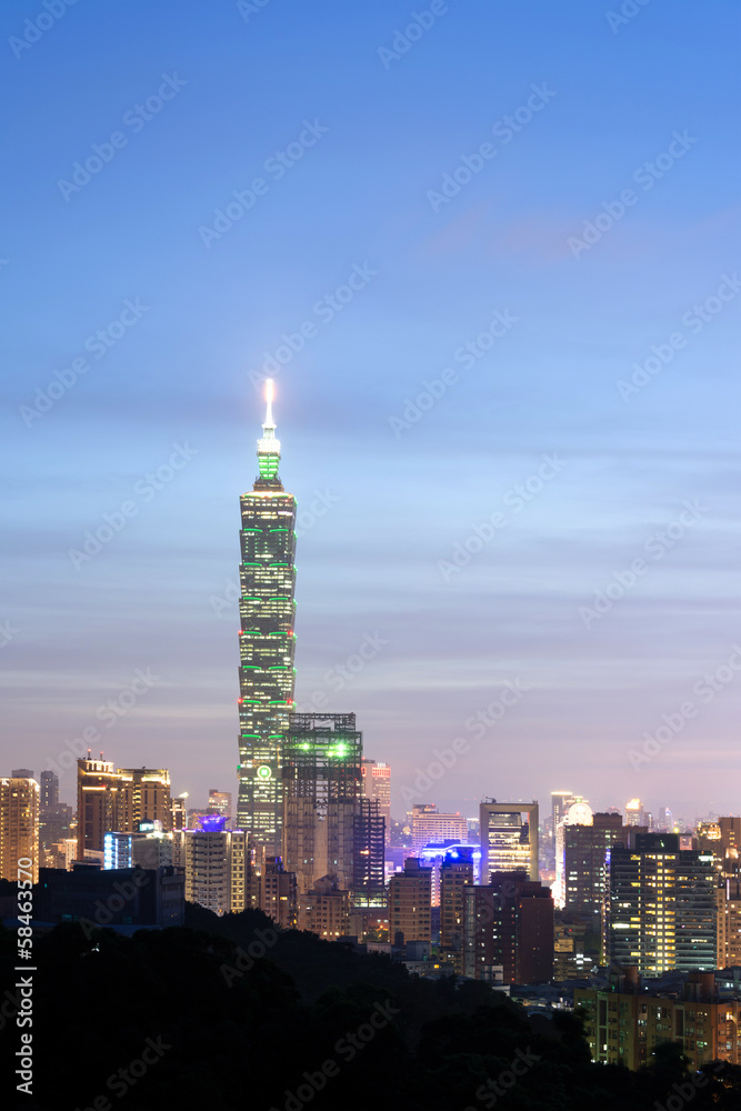 Obraz premium Taipei city night