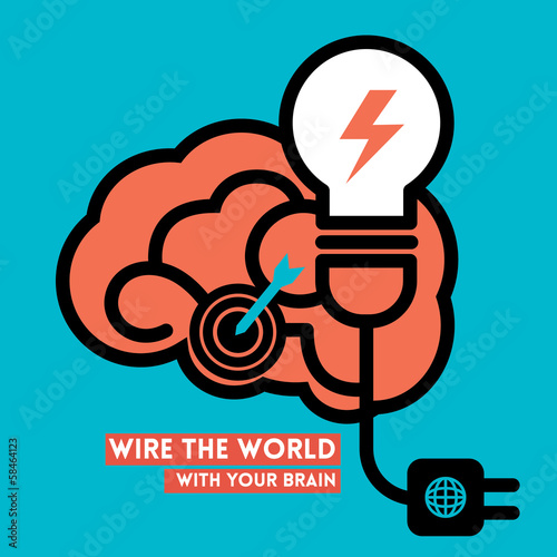 Creative Brain Light Bulb Power Concept Vector Illustration