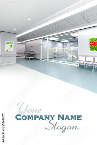 Modern clinic in blue and grey