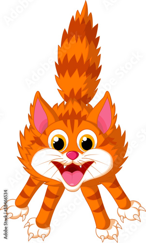Cute cat cartoon screaming