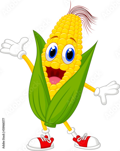 Cute corn cartoon character