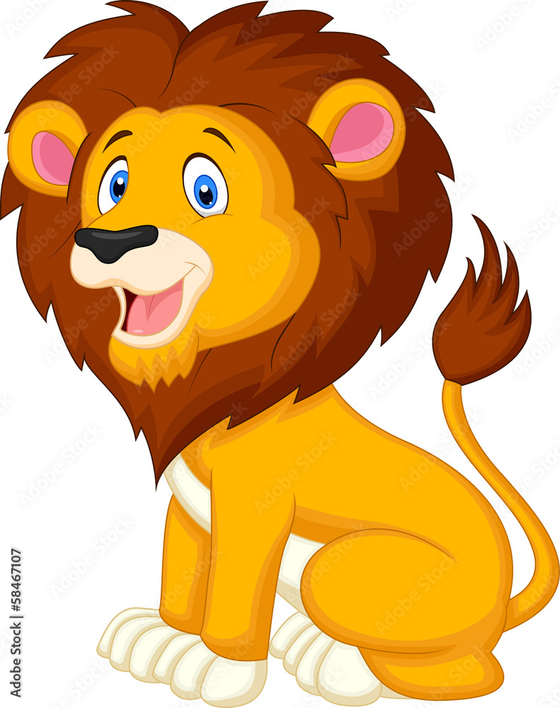 Obraz premium Cute lion cartoon