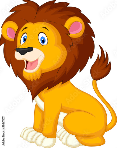 Fototapeta Naklejka Na Ścianę i Meble -  Cute lion cartoon