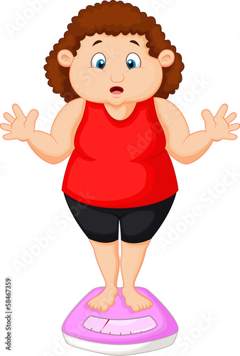 Fat woman very worried with her weight