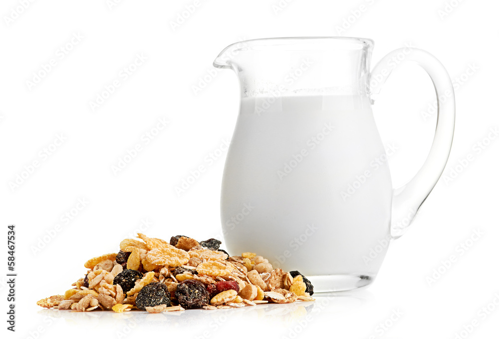 Breakfast with corn-flakes Breakfast with corn-flakes