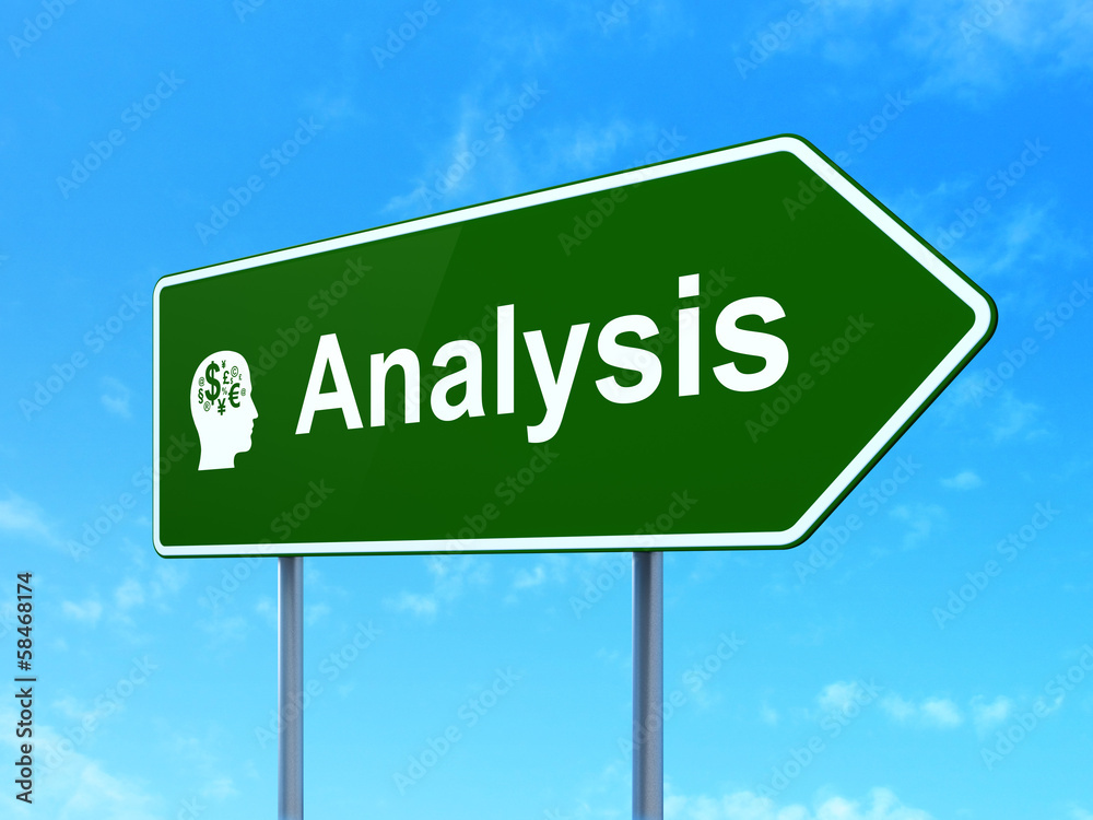 Marketing concept: Analysis and Head With Finance Symbol Marketing concept: Analysis and Head With Finance Symbol