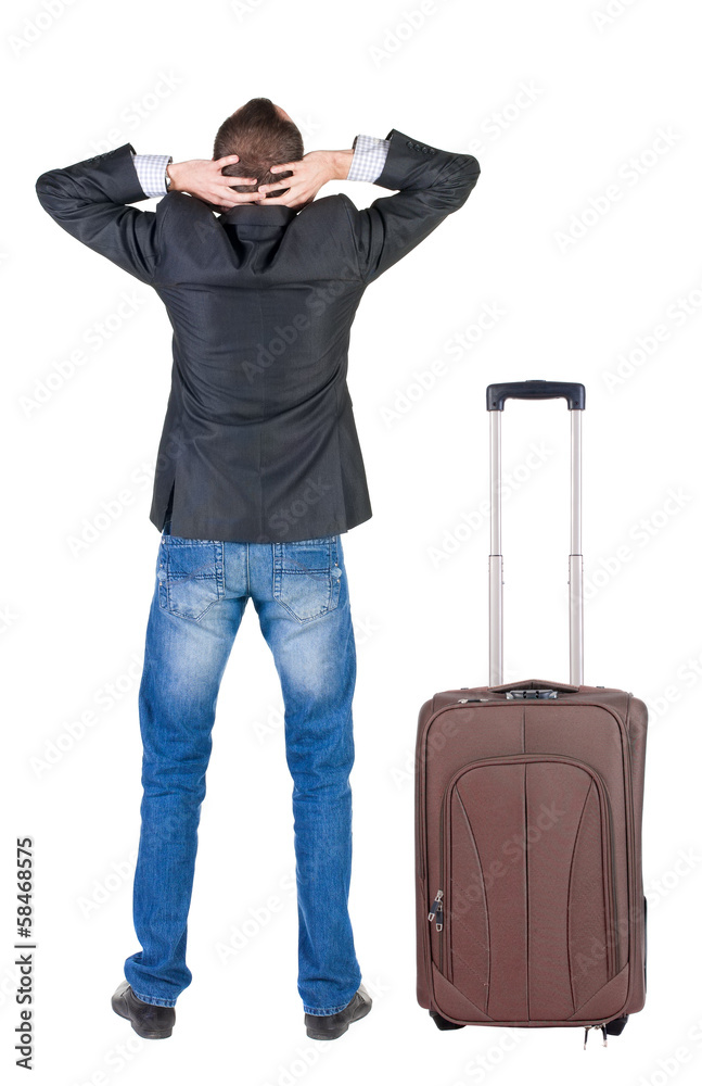 Businessman traveling with suitcas Businessman traveling with suitcas