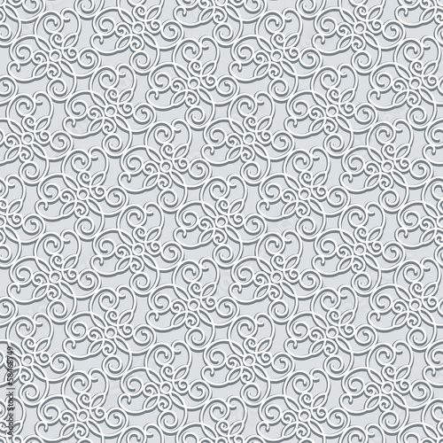 Grey lace, seamless pattern