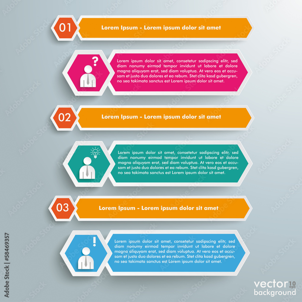 Long Hexagons Banner 3 Steps Long Hexagons Banner 3 Steps