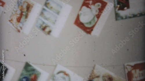 Christmas Cards On The Wall-1961 Vintage 8mm film