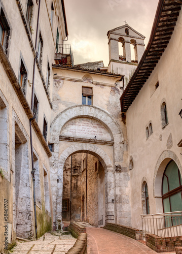 city gate in Spoleto  Italy