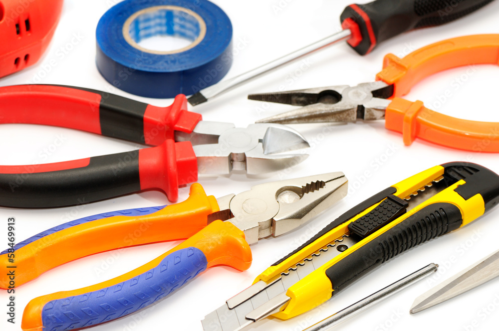 collection tools on white collection tools on white