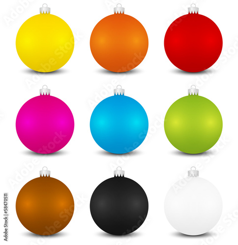 Colorful set of christmas balls